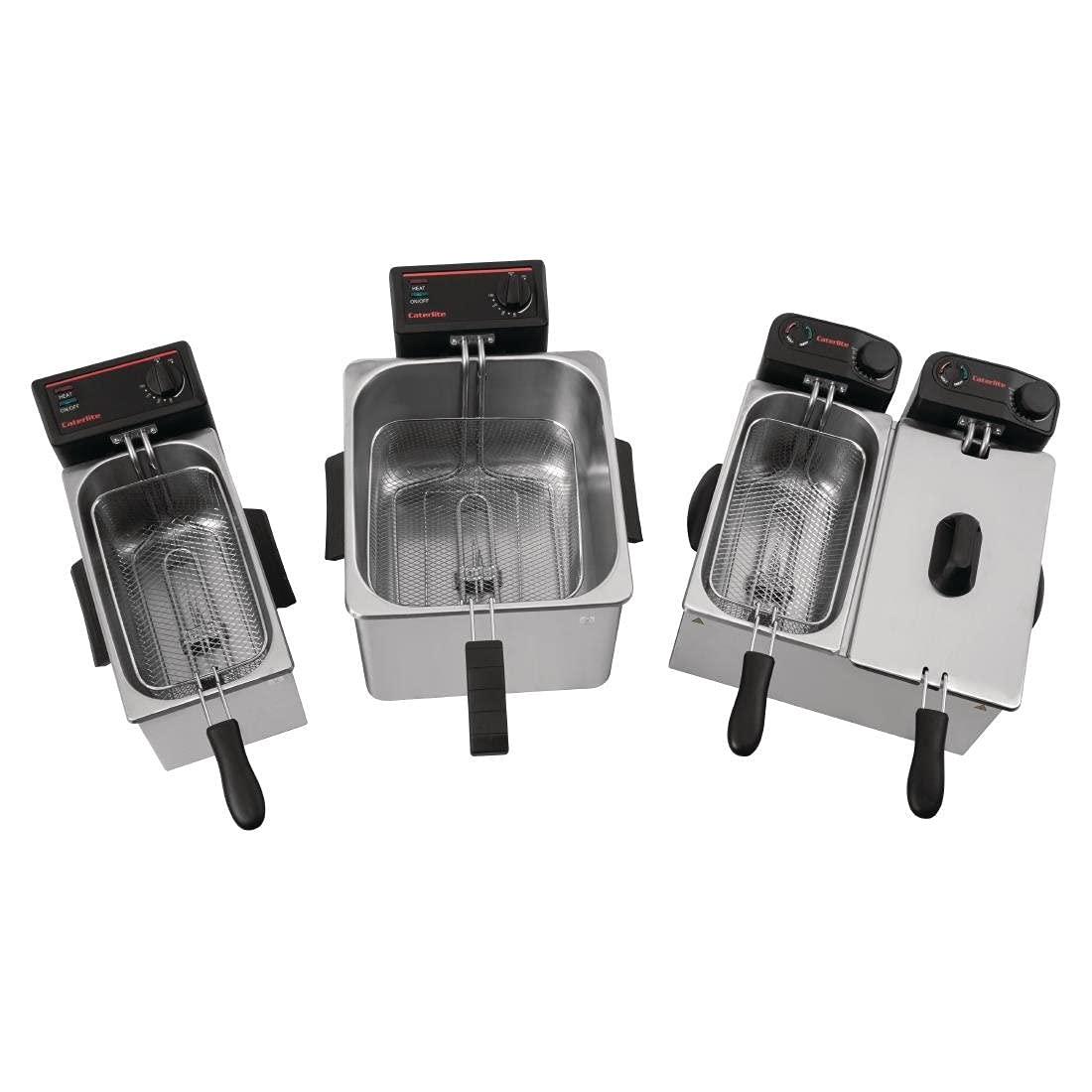Caterlite Twin Tank Countertop Deep Fryer, Stainless Steel, 2 x 3.5L
